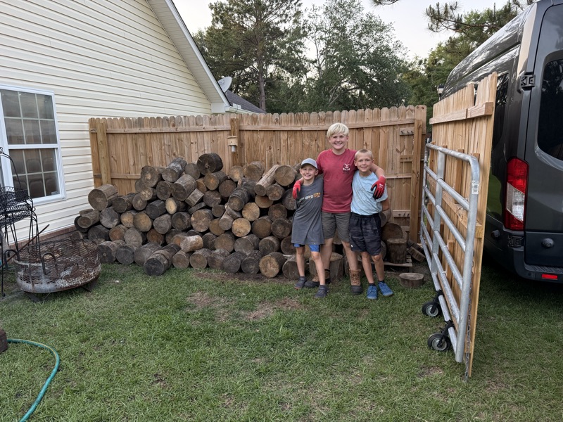 The three brothers with a season's worth of rounds.